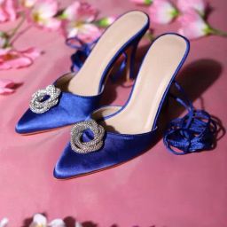 Truffle Collection Women's Blue Gladiator Stilettos-picture-28