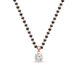 Zavya 925 Sterling Silver Solitaire Rose Gold Plated Mangalsutra for Women image 3