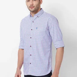 Giordano White Cotton Slim Fit Checks Shirt image 3