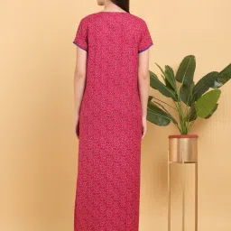 Sweet Dreams Pink Regular Fit Printed Nighty image 2