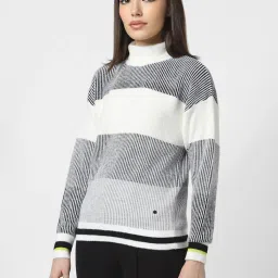 Van Heusen Grey Striped Sweater image 3