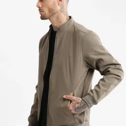 showoffff Showoff Olive Slim Fit Printed Bomber Jacket image 3