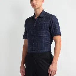 Arrow Blue Cotton Regular Fit Checks Shirt image 3