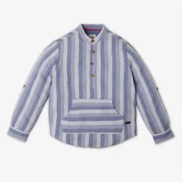 Ed-a-Mamma Kids Blue Striped Full Sleeves Shirt-picture-29