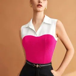 Rare Hot Pink Color-Block Top-picture-10
