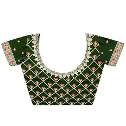 Saree Mall Yellow Silk Embroidered Saree With Unstitched Blouse image 3