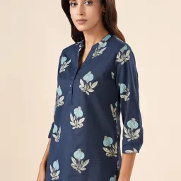 Akkriti by Pantaloons Navy Cotton Printed Tunic image 3