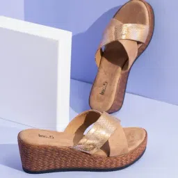 Inc.5 Women's Beige Cross Strap Wedges-picture-28