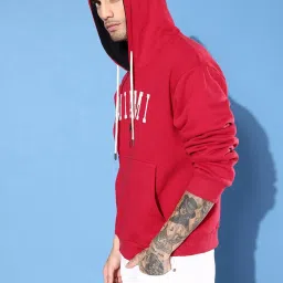 Dillinger Red Loose Fit Printed Hooded Sweatshirt image 3