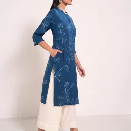 Rangmanch By Pantaloons Blue Regular Fit Printed Kurta image 3