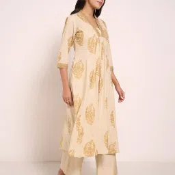 Rangmanch By Pantaloons White Cotton Regular Fit Printed Kurta image 3