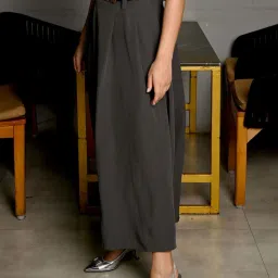 Odette Grey Plain A-Line Skirt image 3