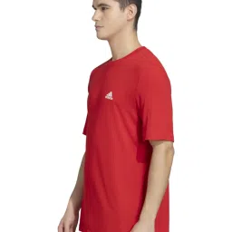 Adidas Red Cotton Regular Fit Sports T-Shirt image 3