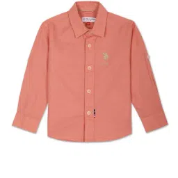U.S. Polo Assn. Kids Orange Solid Full Sleeves Shirt-picture-16