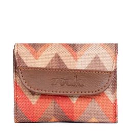 ZOUK Tidal Wave Orange Printed Tri-Fold Wallet for Women-picture-38