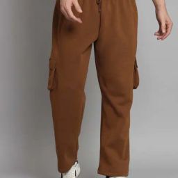 GRIFFEL Brown Loose Fit Trackpants-picture-47