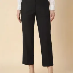 Allen Solly Black Mid Rise Formal Trousers-picture-40