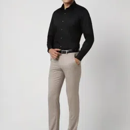 Peter England Black Cotton Regular Fit Shirt image 5