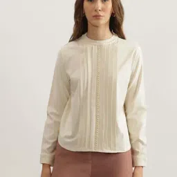 Iconic Cream Cotton Plain Top-picture-31