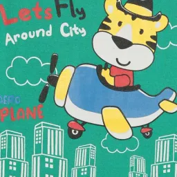 R&B Kids Green Graphic Print Short Sleeves Regular Fit Regular Fit T-Shirt image 5