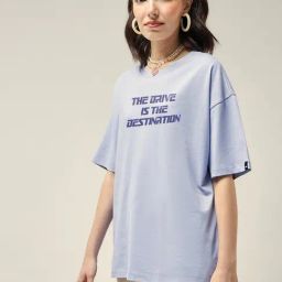 Bewakoof Official Disney Merchandise Blue Oversized Graphic T-Shirt-picture-37