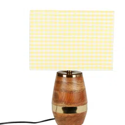 Grated Ginger Yellow & White Solid Tribal Bedside Lamp image 2