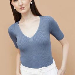 Code By Lifestyle Blue Regular Fit Top-picture-21