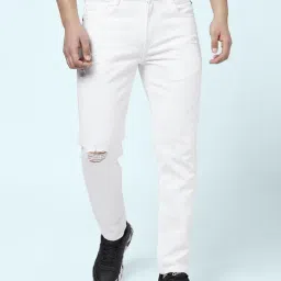 SF Jeans by Pantaloons White Cotton Slim Fit Distressed Jeans-picture-25