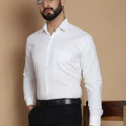 Tag 7 White Cotton Regular Fit Texture Shirt image 4