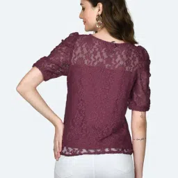 Zink London Wine Lace Top image 2