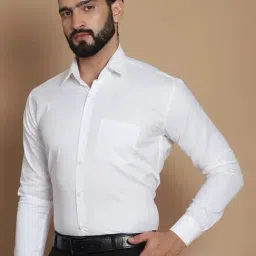 Tag 7 White Cotton Regular Fit Texture Shirt image 3