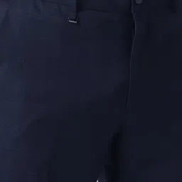 Van Heusen Navy Slim Fit Checks Trousers image 4