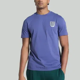 Puma Blue Cotton Regular Fit Printed T-Shirt-image-57