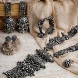Teejh Alankrita Silver Oxidised Jewellery Set-picture-16