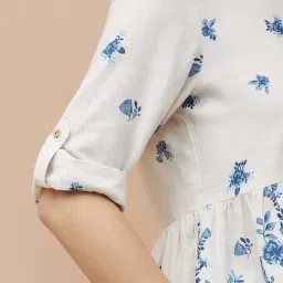 Colour Me By Melange Off White Regular Fit Floral Print Top image 5