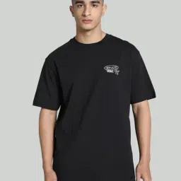 Puma Black Cotton Relaxed Fit Printed T-Shirt-image-38