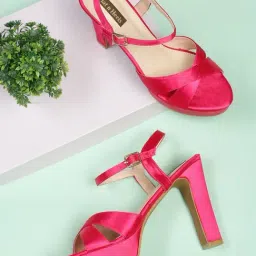 Flat N Heels Women's Pink Ankle Strap Sandals-picture-33