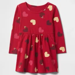 GAP Girls Red Cotton Printed Dress-picture-30