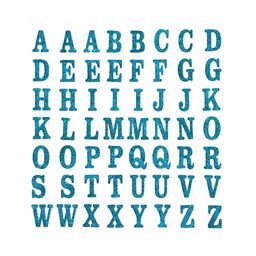Comet Busters Blue & White Printed Self-Adhesive Uppercase Glitter Alphabet Stickers-picture-12