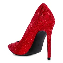 London Rag Embellished Red Pumps image 3