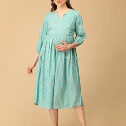 The Mom Store Print Maternity A-Line Midi Dress-picture-40