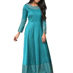 W Round Neck Floral Maxi Ethnic Dress image 3