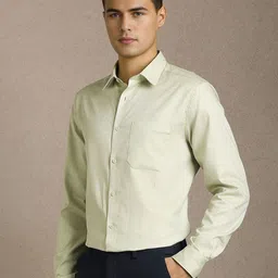 Louis Philippe Men Ethnic Motifs Printed Spread Collar Pure Cotton Formal Shirt image 4