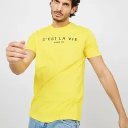 Styli C'est La Vie Slogan Regular Fit T-Shirt-image-8