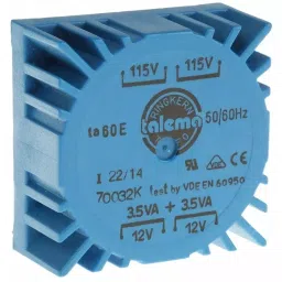 Nuvotem Talema Toroidal Transformer 115 V AC 230 V AC 2 x 12V AC 7VA 2 Output, 70032K-picture-32