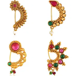 vivastri Gold Plated Alloy Nath Nose Pins-picture-48