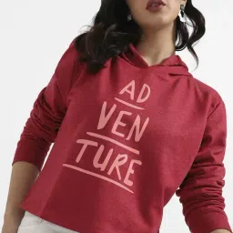 Campus Sutra Red Cotton Printed Sweatshirt-picture-30
