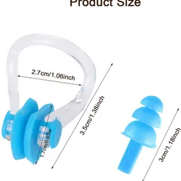 First Try Swimming Kit | Ear Plugs and Nose Clip Sets | Silicone Waterproof Silica Gel Ear & Nose Protector | Swimming Accessories | Water Soft & Comfortable For Children Adults Toddlers (Set of 1) image 4