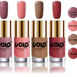 Volo HD Colors High-Shine Long Lasting Non Toxic Professional Nail Polish Set of 4 (Nudes Spring, Candy Cotton, Dark Nude and Tan) image 2