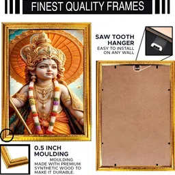 blinkart Beige & Yellow Lord Krishna Printed Wall Art image 5